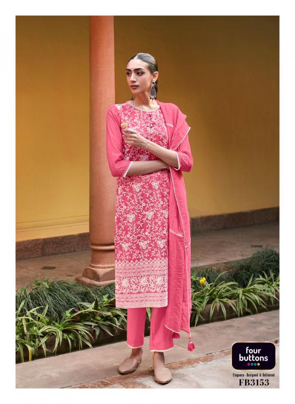 Four Buttons Pearl 8 Viscose Kurti With Bottom Dupatta Collection